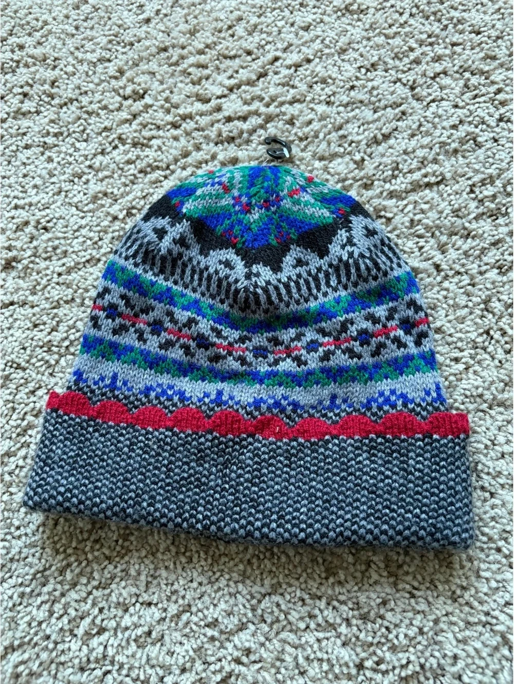 NWT Eddie Bauer beanie knit heat multicolor Nordic pattern